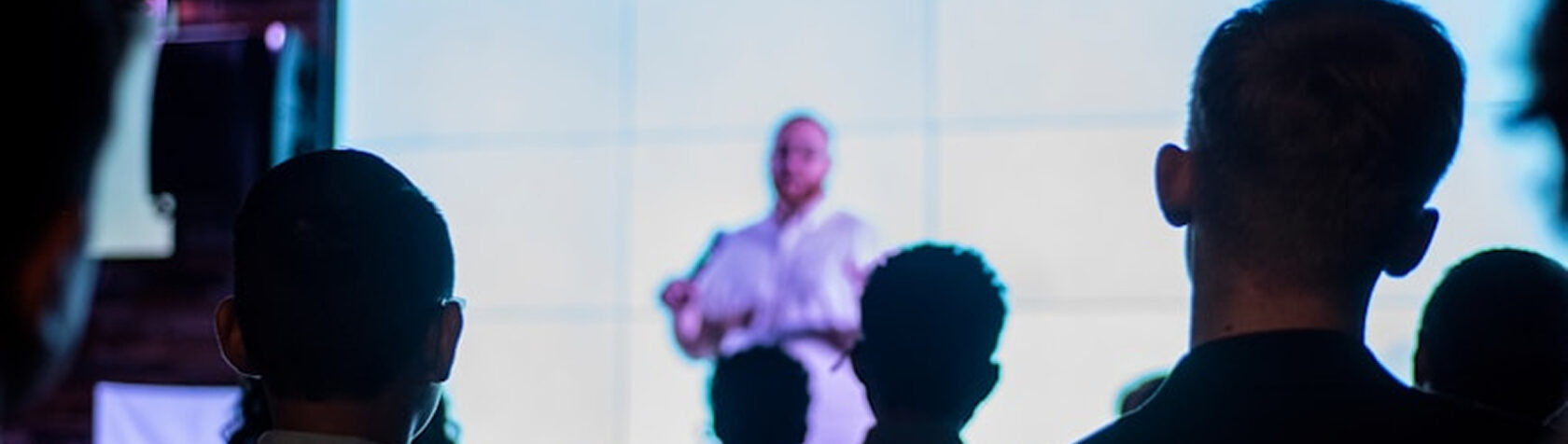 Presentation på ett event